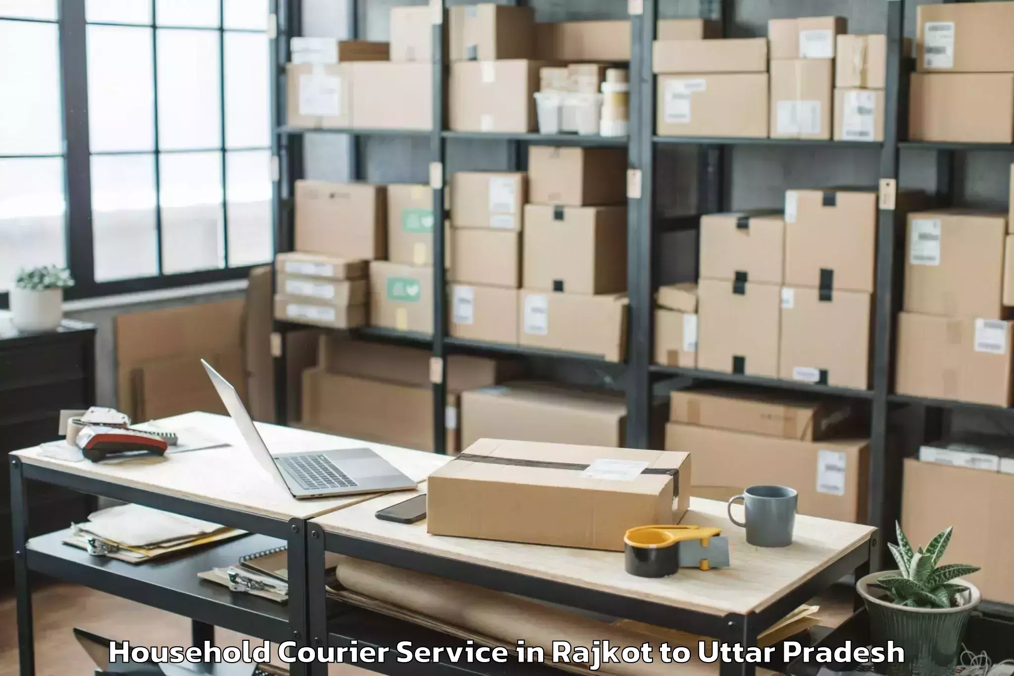 Book Rajkot to Shishgarh Household Courier Online